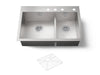 Kohler Vault Smart Divide 33" top-/undermount double-bowl kitchen sink