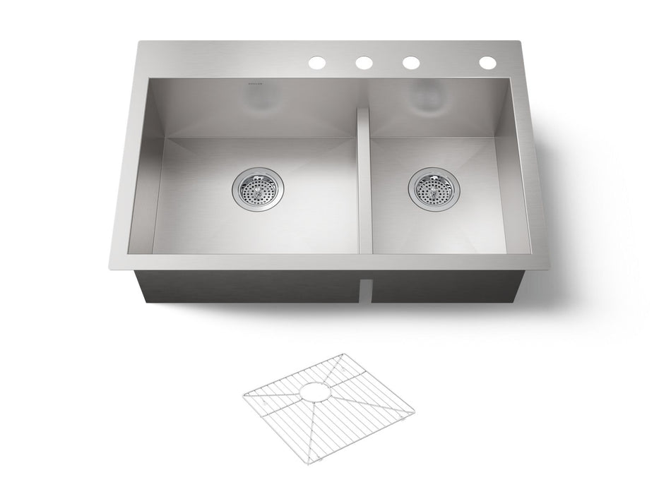 Kohler Vault Smart Divide 33" top-/undermount double-bowl kitchen sink