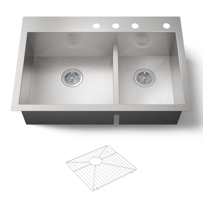 Kohler Vault Smart Divide 33" top-/undermount double-bowl kitchen sink