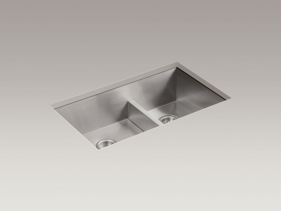 KOHLER K-3839-4 Vault Smart Divide 33" top-/undermount double-bowl kitchen sink