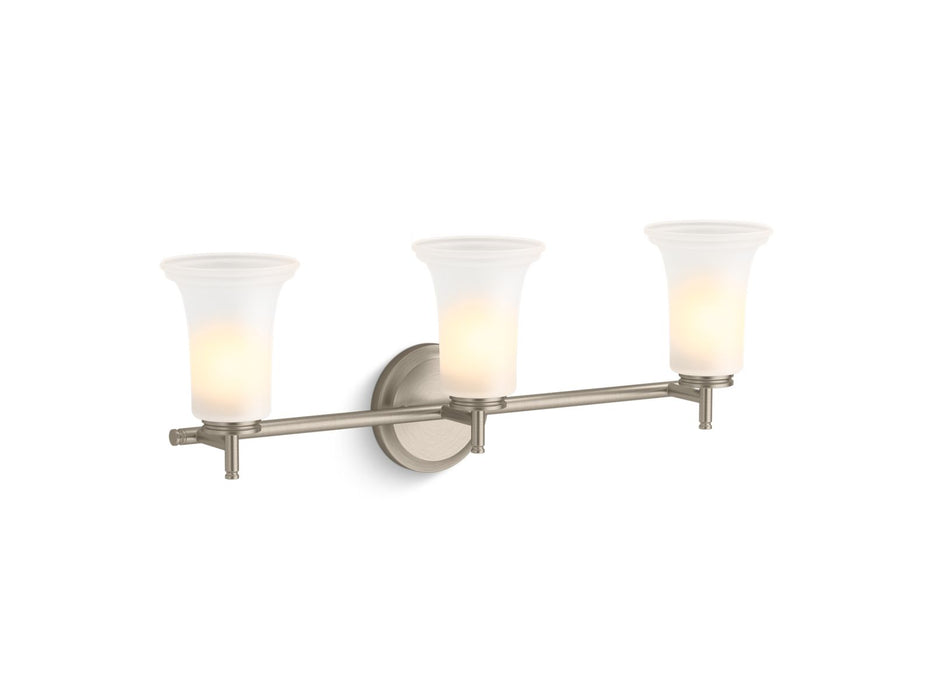 Kohler Bellera Three-light sconce with frosted shades
