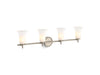 Kohler Bellera Four-light sconce with frosted shades