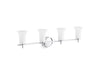 Kohler Bellera Four-light sconce with frosted shades
