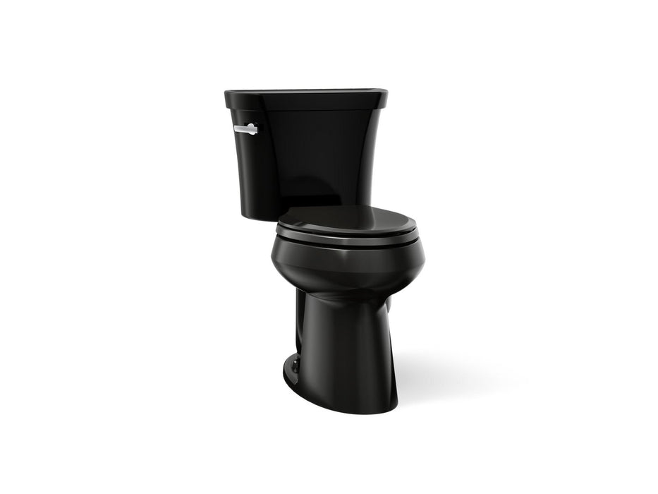 KOHLER K-3889 Highline Two-piece elongated toilet, 1.28 gpf - Black Black