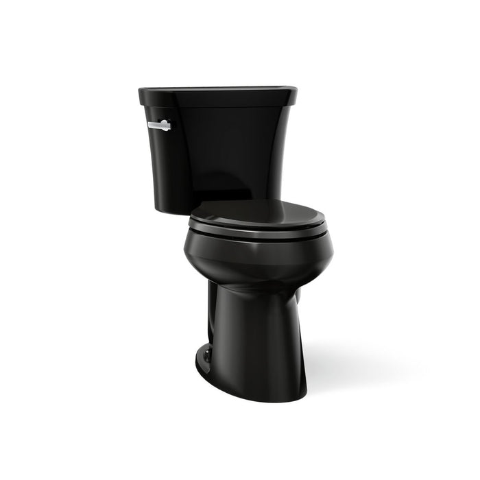 KOHLER K-3889 Highline Two-piece elongated toilet, 1.28 gpf - Black Black