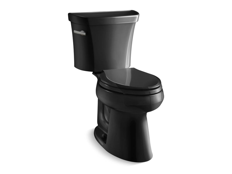 KOHLER K-3889-U Highline Two-piece elongated toilet, 1.28 gpf, black black