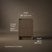 3/4 view of product with dimensions