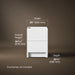 3/4 view of product with dimensions
