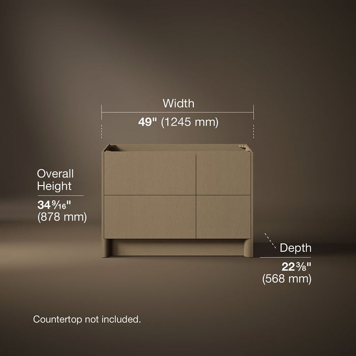 3/4 view of product with dimensions