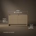 3/4 view of product with dimensions