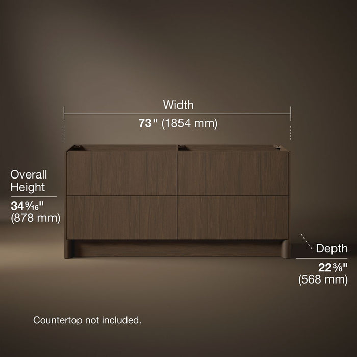 3/4 view of product with dimensions
