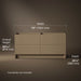 3/4 view of product with dimensions