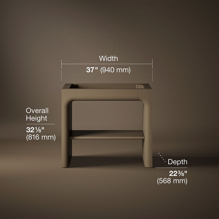 3/4 view of product with dimensions