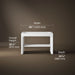 3/4 view of product with dimensions