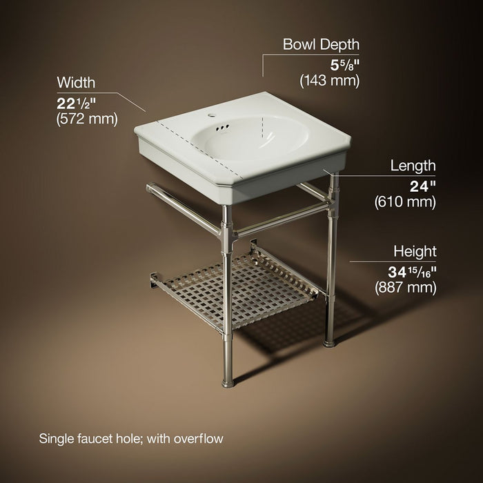 3/4 view of product with dimensions