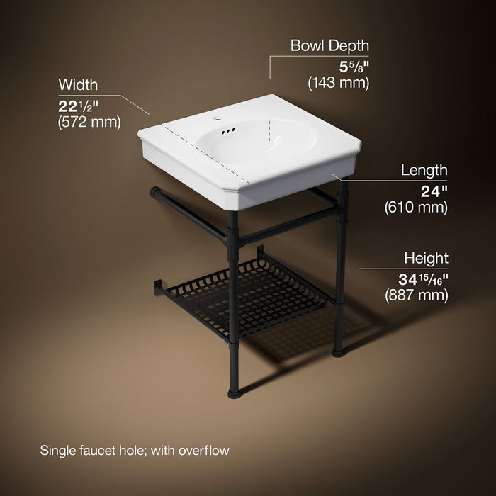 3/4 view of product with dimensions