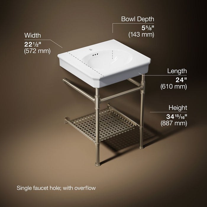 3/4 view of product with dimensions