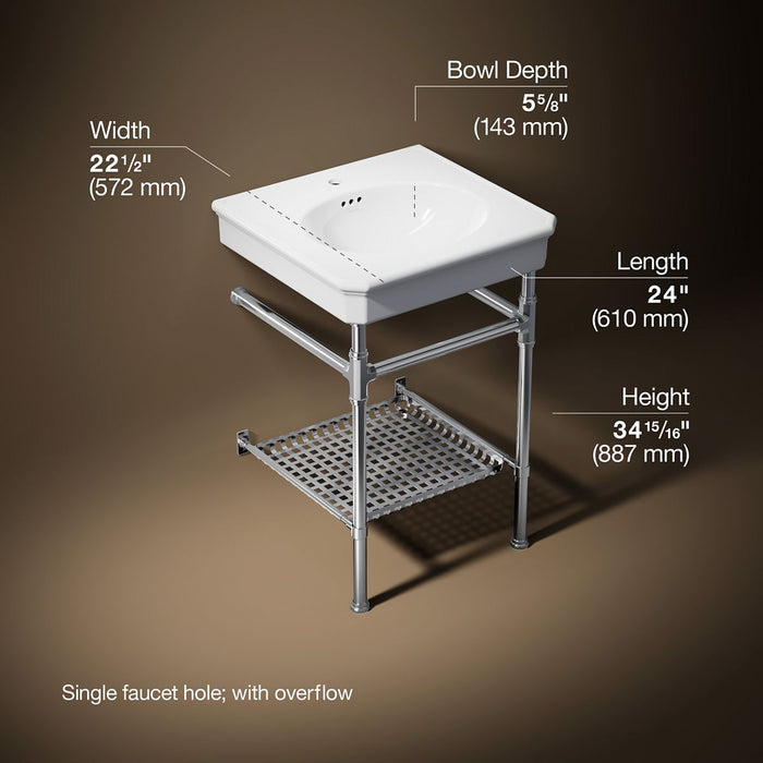 3/4 view of product with dimensions