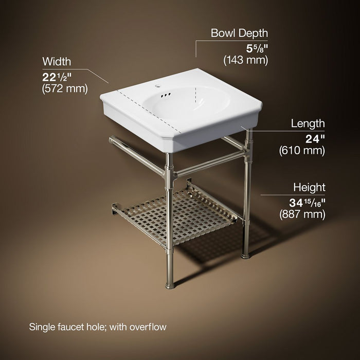 3/4 view of product with dimensions