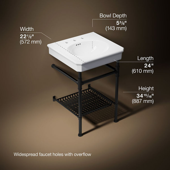 3/4 view of product with dimensions