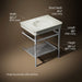 3/4 view of product with dimensions