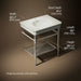 3/4 view of product with dimensions