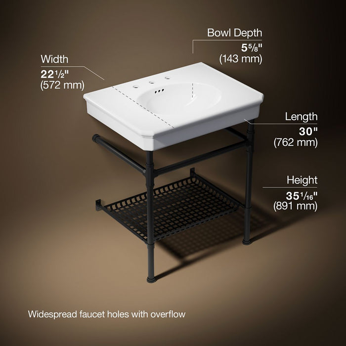3/4 view of product with dimensions