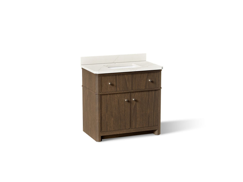KOHLER K-39307 Claude 36" bathroom vanity cabinet with sink and quartz top