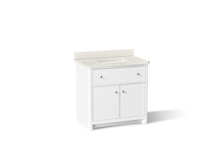KOHLER K-39307 Claude 36" bathroom vanity cabinet with sink and quartz top