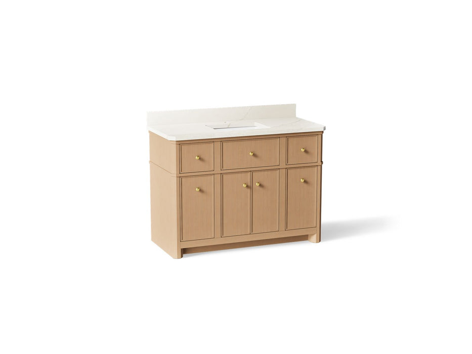 KOHLER K-39308 Claude 48" bathroom vanity cabinet with sink and quartz top