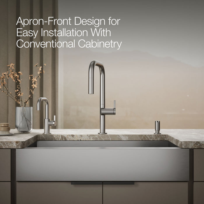 KOHLER K-3945 Vault Smart Divide 35-1/2" undermount double-bowl farmhouse kitchen sink