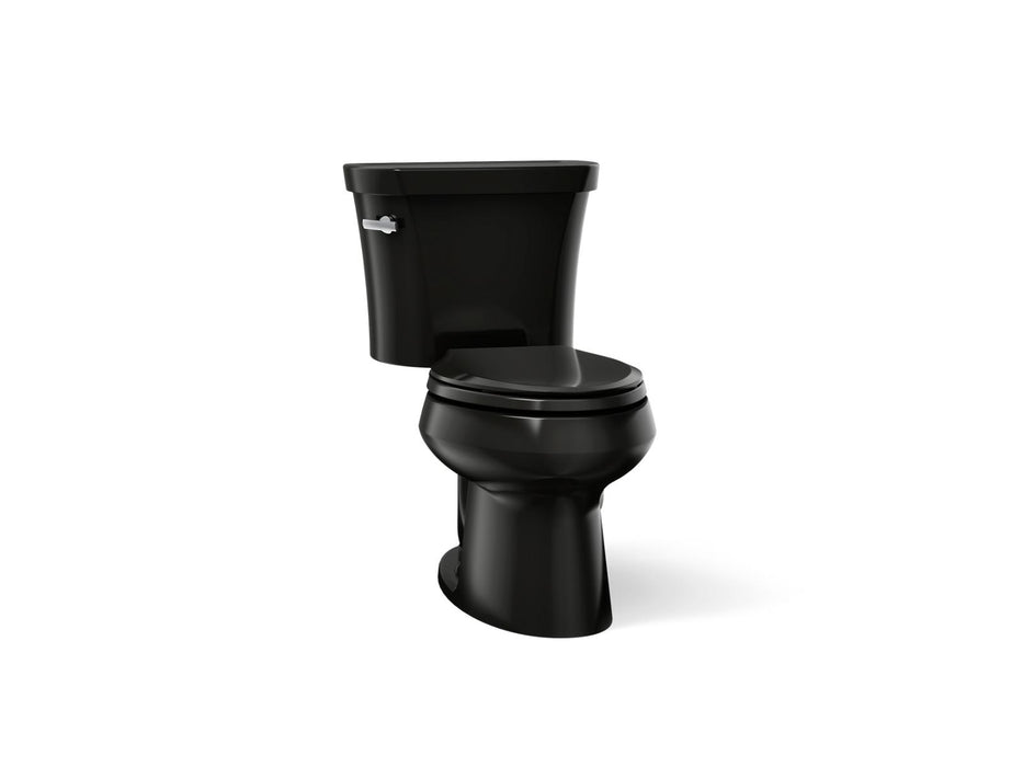 KOHLER K-3948-T Wellworth Two-piece elongated toilet, 1.28 gpf, black black