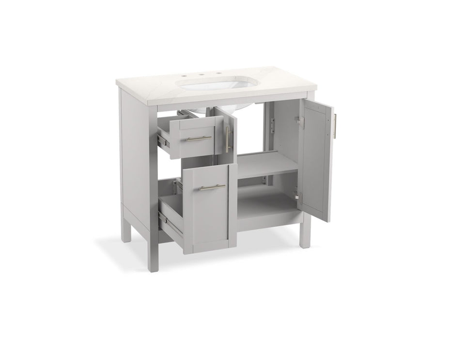 Kohler Hadron 36" bathroom vanity cabinet with sink and quartz top