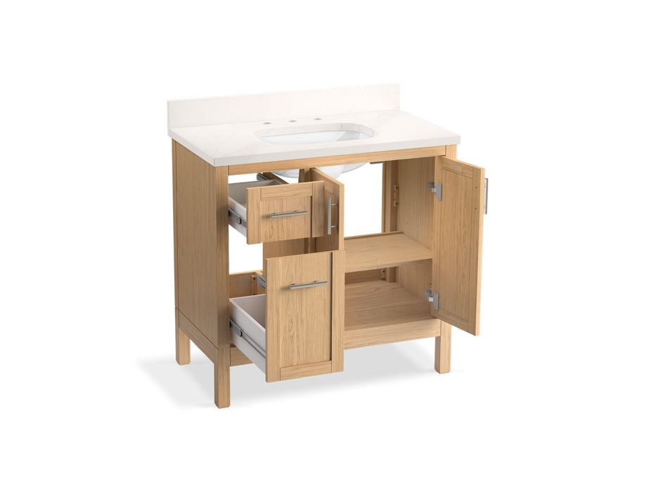 Kohler Hadron 36" bathroom vanity cabinet with sink and quartz top