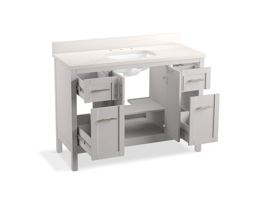 Kohler Hadron 48" bathroom vanity cabinet with sink and quartz top