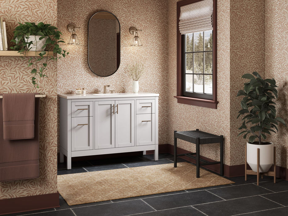 Kohler Hadron 48" bathroom vanity cabinet with sink and quartz top