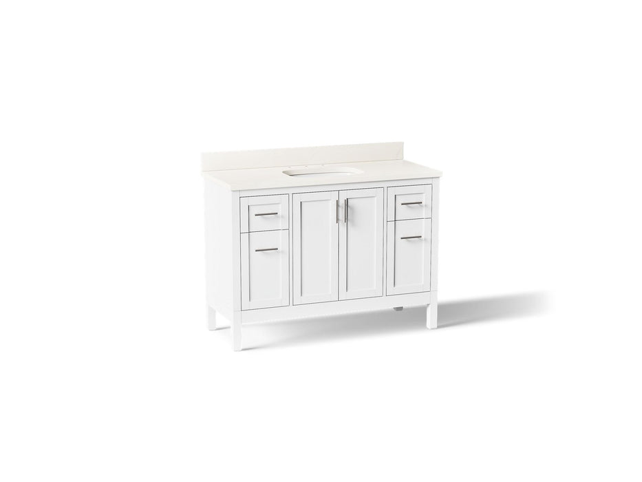Kohler Hadron 48" bathroom vanity cabinet with sink and quartz top