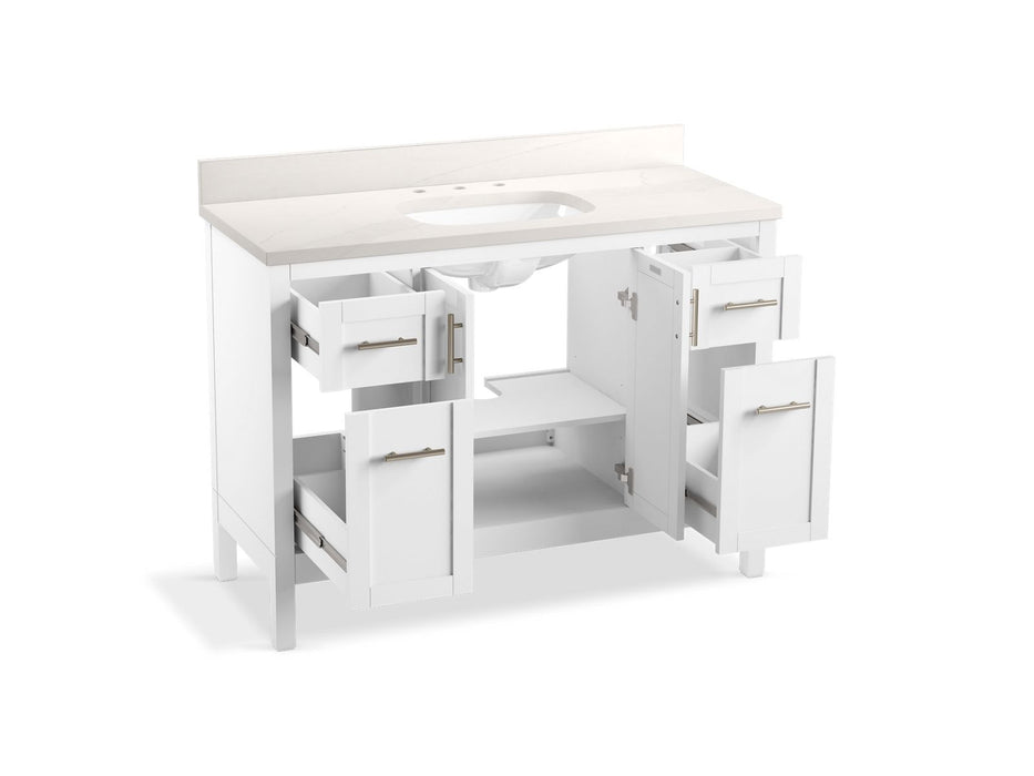 Kohler Hadron 48" bathroom vanity cabinet with sink and quartz top