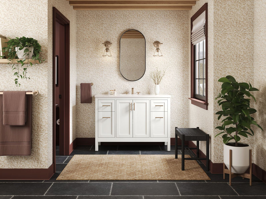 Kohler Hadron 48" bathroom vanity cabinet with sink and quartz top