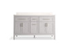 Kohler Hadron 60" bathroom vanity cabinet with sinks and quartz top