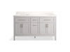 Kohler Hadron 60" bathroom vanity cabinet with sinks and quartz top