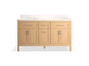 Kohler Hadron 60" bathroom vanity cabinet with sinks and quartz top