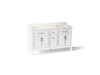 Kohler Hadron 60" bathroom vanity cabinet with sinks and quartz top