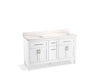 Kohler Hadron 60" bathroom vanity cabinet with sinks and quartz top