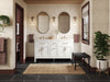Kohler Hadron 60" bathroom vanity cabinet with sinks and quartz top