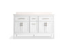 Kohler Hadron 60" bathroom vanity cabinet with sinks and quartz top