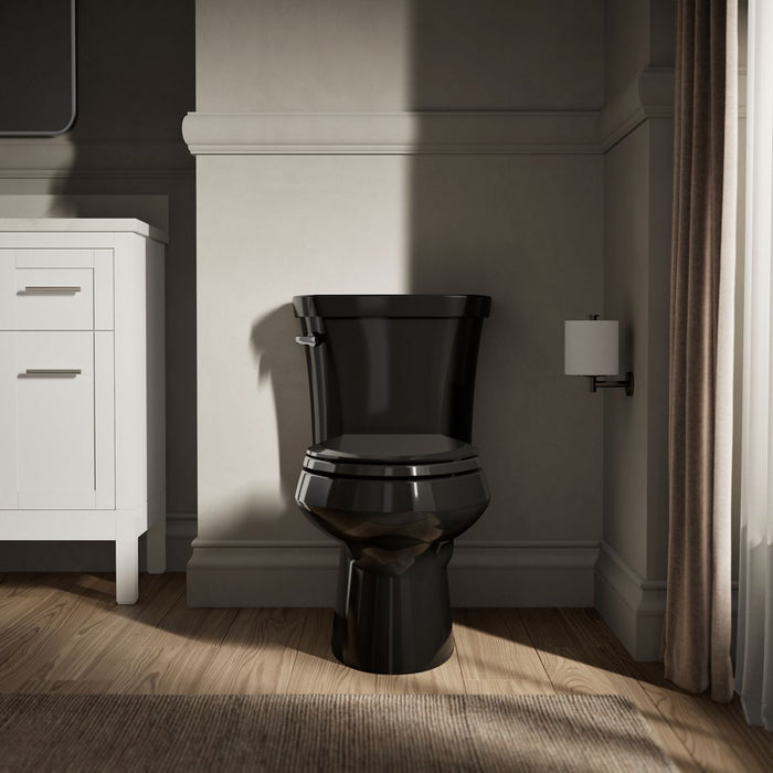 KOHLER K-3978 Wellworth Two-piece elongated toilet, 1.6 gpf, black black - view 5