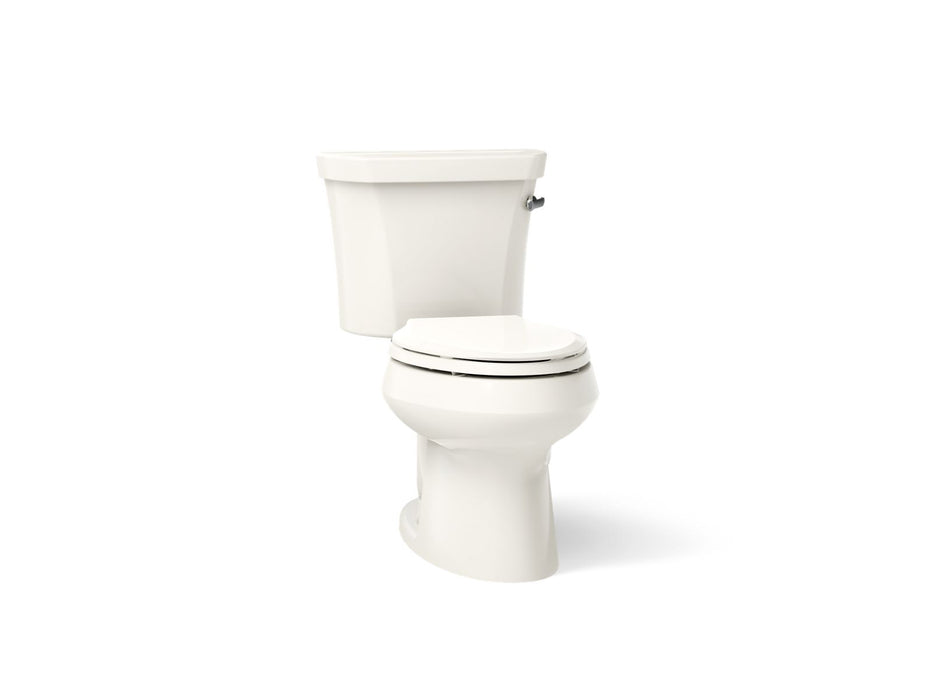 KOHLER K-3978-RA Wellworth Two-piece elongated 1.6 gpf toilet with right-hand trip lever, biscuit