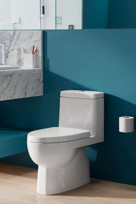 KOHLER K-3983-S Reach One-piece compact elongated toilet with skirted trapway, dual-flush