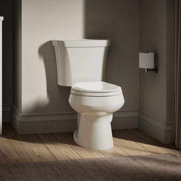 KOHLER K-3987-RA Wellworth Two-piece round-front toilet, dual-flush - Biscuit